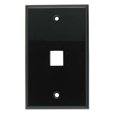 BESTLINK NETWARE Smooth Face Keystone Wallplate- 1Port- Black 101831BK